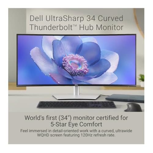 Image of Dell Ultrasharp U3425we 34 Inch 3440x1440 120hz Curved Monitor (5 Items) | 34.1 Uwqhd 3440x1440 120hz Ips Black, Thunderbolt 4 Hub with 90W Pd, 98% Dci-P3, 1900r, Includes Iogear TB3 Dock Pro