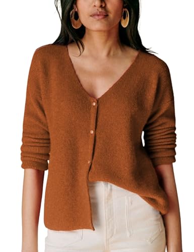 Lviefent Women Button Down Knit Cardigans Casual Lightweight Long Sleeve