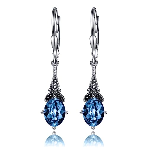 AOBOCO Vintage Earrings for Women Sterling Silver Retro Drop Dang...