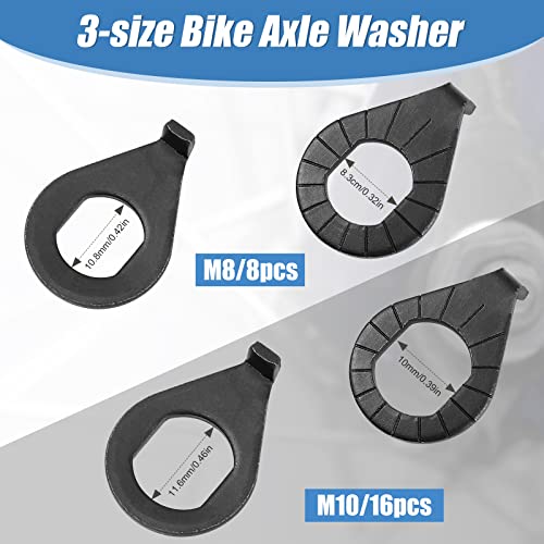 48 Pcs Bike Wheel Axle Nut And Safety Washer Kit 3 Sizes Bicycle Hub Flanged Hardware Nuts Steel Flange Axle Nut Wheel Retaining Bicycle Hook Hub Parts For Front And Rear Bike Wheel Mountain Road #TOP2