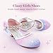 Girls Dress Pumps Glitter Sequins Princess Crystal High Heels Closed Toe for Back to School Bash Party Wedding Flower Girls Shoes