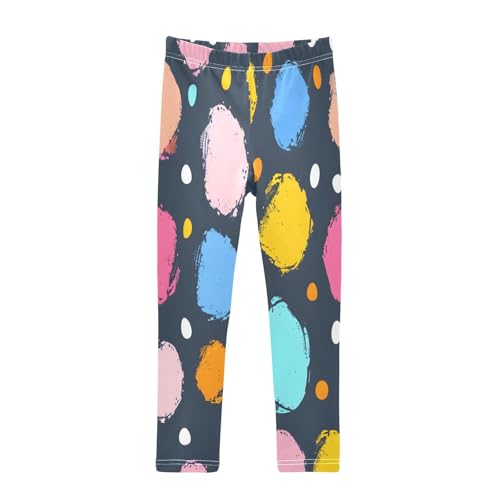 Toddler Girls Leggings Printed Yoga Pants Leggings Polka Dots Hand Drawn for Kids