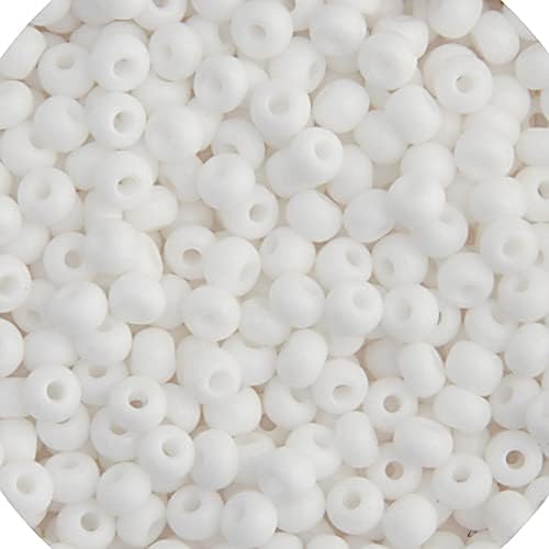 John Bead Czech Glass Seed Beads 6/0 Opaque White 22Grams Beads for DIY Arts Crafts Jewelry Bracelets Necklaces Earrings Making