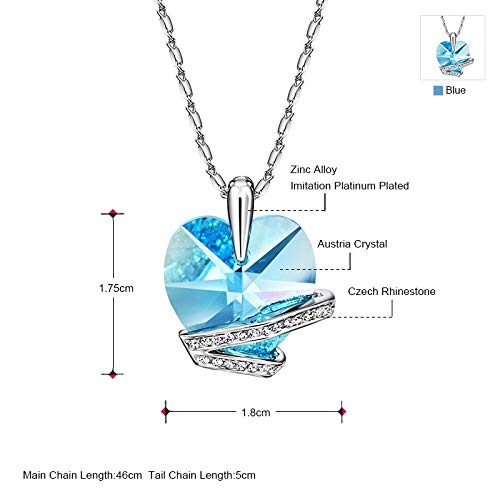 Collier ras de cou bleu cœur imitation cristal symbole d'amour