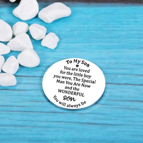 Adult Son Fathers DayGifts, Pocket Hug Token, Birthday Gifts for Son Stepson, Back to School Supplies for Kids, Stocking Stuffers for Boys, Teen Easter Basket Essentials4