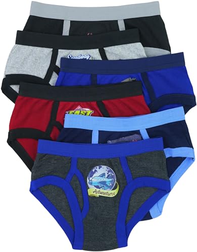 ToBeInStyle Boy’s Pack of 6 Fun Colorblock Comfy Briefs Cotton Bikini Underwear