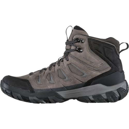 Oboz Men's Sawtooth X Mid B-DRY, Charcoal, 10.5 Wide | Rugged Waterproof Hiking Boots with Cushioned Support and Heavy-Duty Traction for Wet Trails and Long Treks