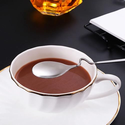 Miniatura 6 de Latrat 6 Cucharas De Mermelada De Acero Inoxidable Con Cucharas Colgantes Curvas, Cucharas De Miel, Se Pueden Utilizar Para Remover Café Y Mermelada