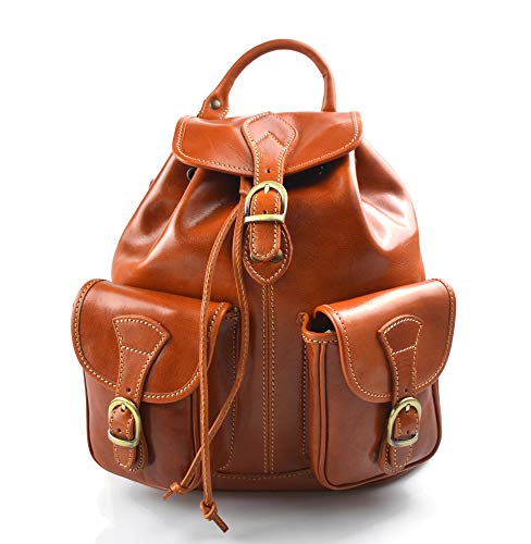 Backpack leather honey backpack genuine leather travel bag weekender sports bag gym bag leather shoulder ladies mens satchel backpack