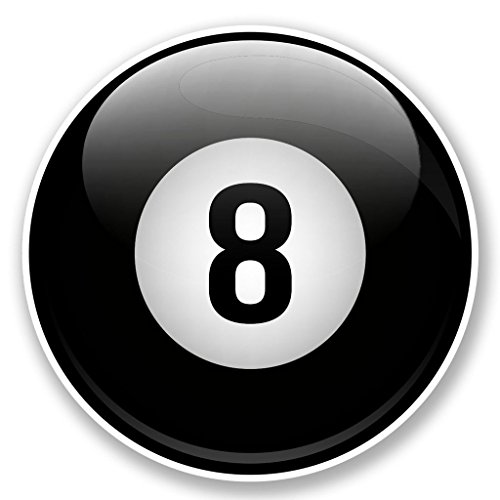 2 x 15cm/150 mm Lucky 8 Ball Auto-adhésif Autocollant Vinyle Autocollant Cover