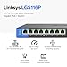 Linksys LGS116P 16 Port Gigabit Unmanaged Network PoE Switch with 8 PoE+ Ports @ 80W - Ideal for Business, Home, Office, IP Surveillance - Ethernet Switch Hub with Metal Housing, Desktop / Wall Mount