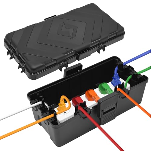 JNUYISW Amplio Caja Estanca Exterior Electrica, (26x12,5x9,5cm) Impermeable IP54 Caja de Cable Resistente a la Intemperie Caja Eléctrica Exterior para Enchufes, Tomas De Corriente, Temporizadores