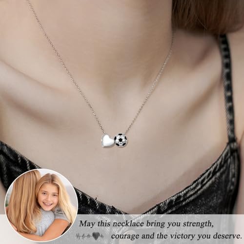 Regalos para hija adolescente con collar de fútbol de plata 6