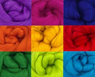 Molten Designs Merino Wool Tops - BRIGHT TONES - Pack of 9