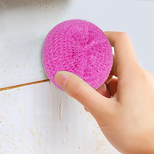 12 Pieces Dish Scrub Brush,Nylon Scouring Pads,Assorted Colors Round Plastic Dish Scrubbers, Mesh Scourers Poly Mesh Scouring Dish Pads Non Scratch Cleaning Supplies #TOP6