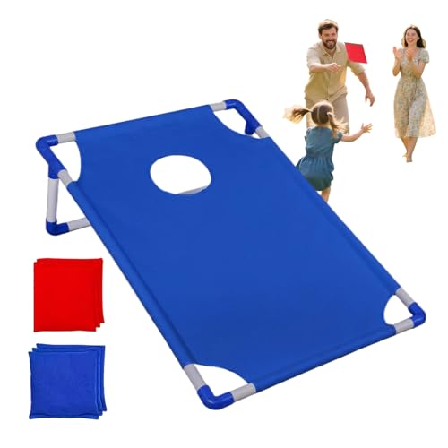 Cornhole Set Kinder - Kompaktes Zielwurf Spiel, Mobiles Brettspiel Set, Faltbare Konstruktion | Bewegungsfoerderndes Freizeit Spiel for Drinnen Draussen Urlaub Park Kinderparty