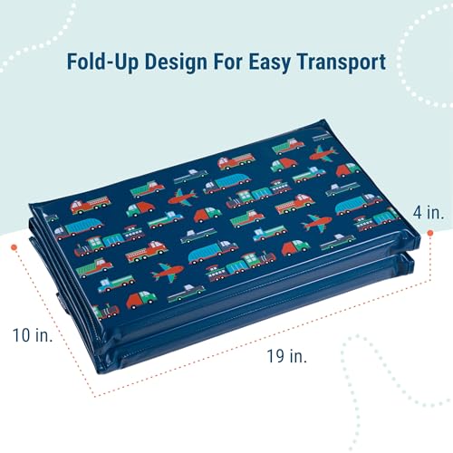 Image of Wildkin Kids Vinyl Nap Mat for Boys - Foldable Toddler Sleep Mat for Daycare, Preschool, Kindergarten & Travel, Durable & Easy to Clean, Ages 3-7, Machine Washable