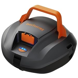 CoasTeering Poolroboter, 100 Minuten Starke Reinigungskraft, Poolsauger Akku mit Dual-Antriebsmotoren, Selbstparker, One-Touch-Start, Kabelloser Poolroboter für Pools bis 80 m² Grundfläche