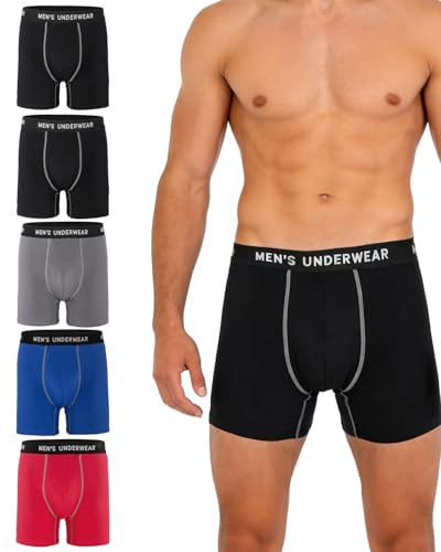 Men's Incontinence Underwear, 100ML Absorb Leak Proof Boxer Briefs with Upgraded Fast-Absorbing Core (5, 4 Colors, Large)