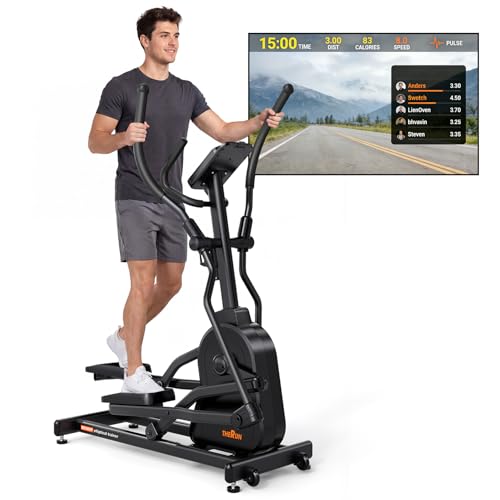 THERUN Elliptical Exercise Machine, Electric Elliptical Machine for Home Use, Magnetic Elliptical Training Machines with 20IN Stride & 32-Level Resistance, 350LB Capacity, App Connectivity (Orange)