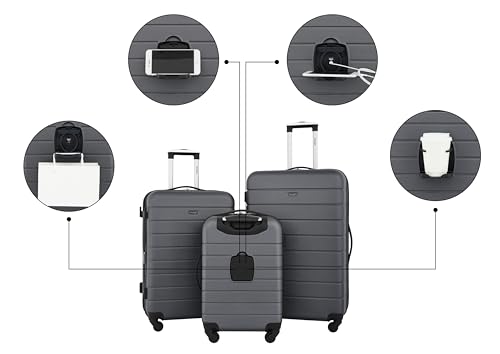 Image of Wrangler Smart Spinner Hardside Luggage, 3 Piece Set, Quiet Shade
