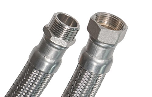 SFX® Panzerschlauch 150cm DN40-1 1/2 Zoll AG x 1 1/2 Zoll ÜM Edelstahl Umflechtung Flexschlauch Trinkwasser 1500mm