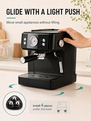 Image of 8 Pcs Appliance Caster - Appliance Slider, 360 Swivel Mini Ball Appliance Rollers for Kitchen Appliances, Sticky Universal Wheels for Air Fryer, Coffee Maker, Stand Mixer