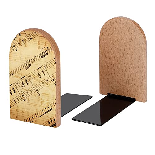 Famame 565465-8LM8LDMQ5B2D-FBA Retro Piano Music Score Book Ends Decorative Wood Bookends thumb #1