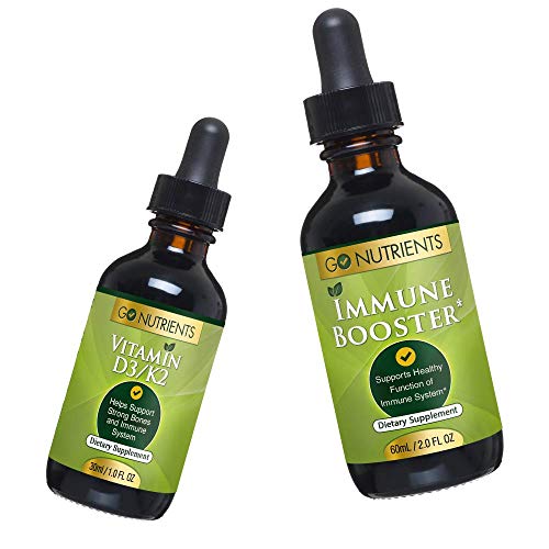 Go Nutrients Liquid Vitamin D3 Drops + Immune Booster - Combat Seasonal Stressors And Stimulate Your Immune System #TOP15