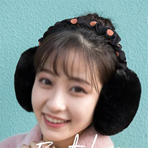 Hldeth Winter Warm Ear Muffs Girl Fluffy Fold Earmuffs Soft Cashmere Solid Cute Warmer Earlap (Color : C, Size : 30Cm) #TOP4