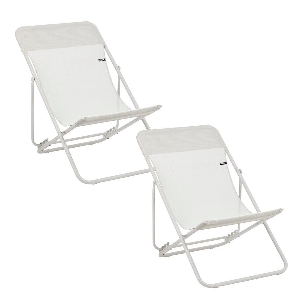 Lafuma - Lot de 2 Transats Jardin pliants Multi-Positions
