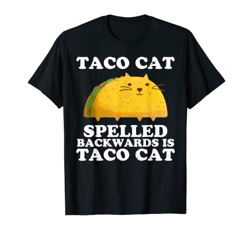 Regalo divertente per amanti dei gatti con farro vintage Taco Cat Maglietta
