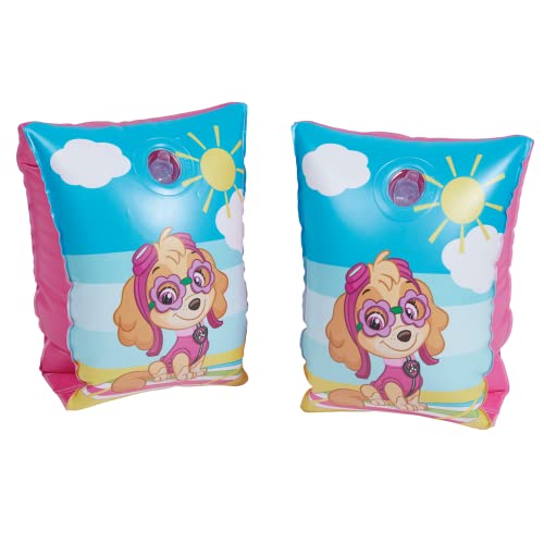 Smart Planet Brassards de natation Paw Patrol - Manches de natation gonflables - Aide à la natation pour enfants de 1 à 6 ans - 11 à 30 kg - Rose - Skye