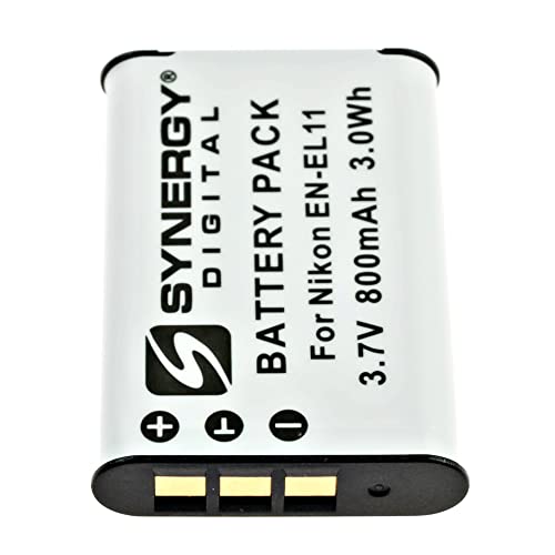 Synergy Digital Sdenel11 Rechargeable Lithium-Ion Ultra High Capacity Battery Pack (3.7V 800Mah) Replacement For Nikon En-El11 Battery For Nikon Coolpix S550, Coolpix S560 #TOP2