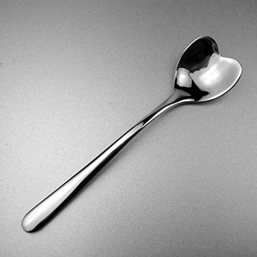 Zerodis 4 Pcs Heart Shaped Teaspoons Coffee Spoon Stainless Small Round Tea Spoons Set Steel Heart Shaped Tea Dessert Sugar Stirring Spoon for Cafe Stainless Steel Coffee Spoon - Image 2