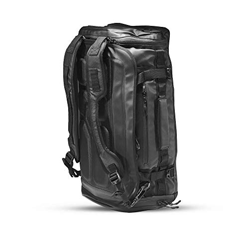 HEXAD Carryall Travel Duffel Bag - Includes Backpack Straps and Laptop Sleeve (Black, 40 L)