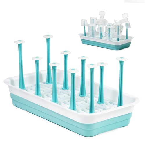 Image of Zunee Baby Bottle Drying Rack - Feeding Bottle Holder, Dryer, and Organizer - Efficient Drying for Bottles & Accessories - Space-Saving Drying Rack for Baby Bottles - Baby Bottle Dryer Rack