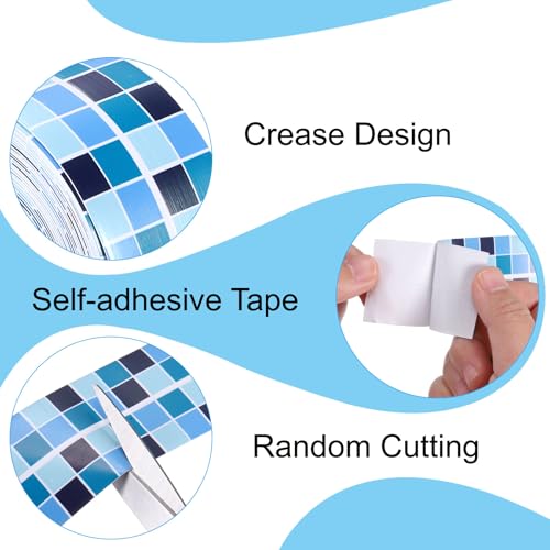 Image of PATIKIL Caulk Tape 1.5 inch x 10.5 Ft, Self Adhesive Sealing Tape Waterproof Toilet Tub Caulk Sealant Strip Sealing Trim for Kitchen Bathroom Toilet Bathtub Sink Countertop, Dark Blue