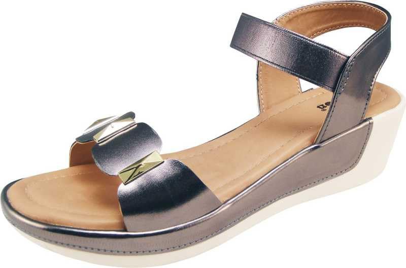 Image of Action Women's Platform Sandals| Block Heel| Glitter Embellished| Ankle Strap Bronze