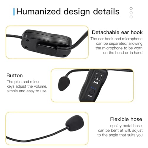 Micrófono inalámbrico 2.4G ultra ligero con audio sin interferencias 2