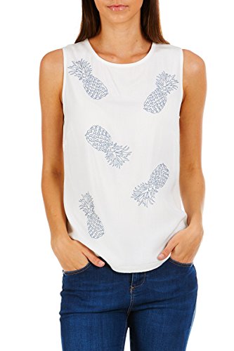 Top Carly avec broderie ananas écru taille 38 pour femme