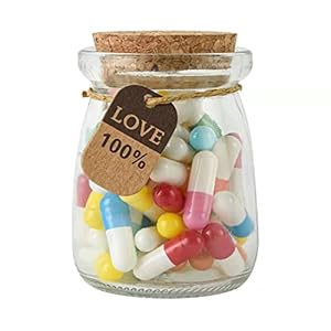 Emlim 50PCS Love Capsules in a Glass Bottles Cute Message Capsules Pills for Boyfriend/Girlfriend & Birthday Christmas…