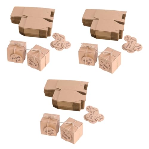 Homoyoyo Cajas De De Papel Kraft Para Dulces - 50 Unidades Con Etiquetas De Agradecimiento y Cordel - Perfectas Para Fiestas De Cumpleaños y Bodas