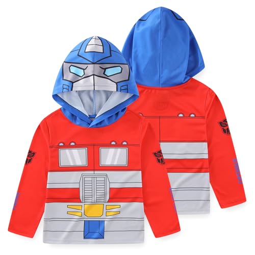 Transformers Optimus Prime Boys Long Sleeve Hooded Shirt for Big Kids