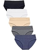Picture of Wealurre Cotton Panties for Women Bikini Underwear Hipster Underpants Lace Briefs Pack(XL,WP-5PC-ASST)