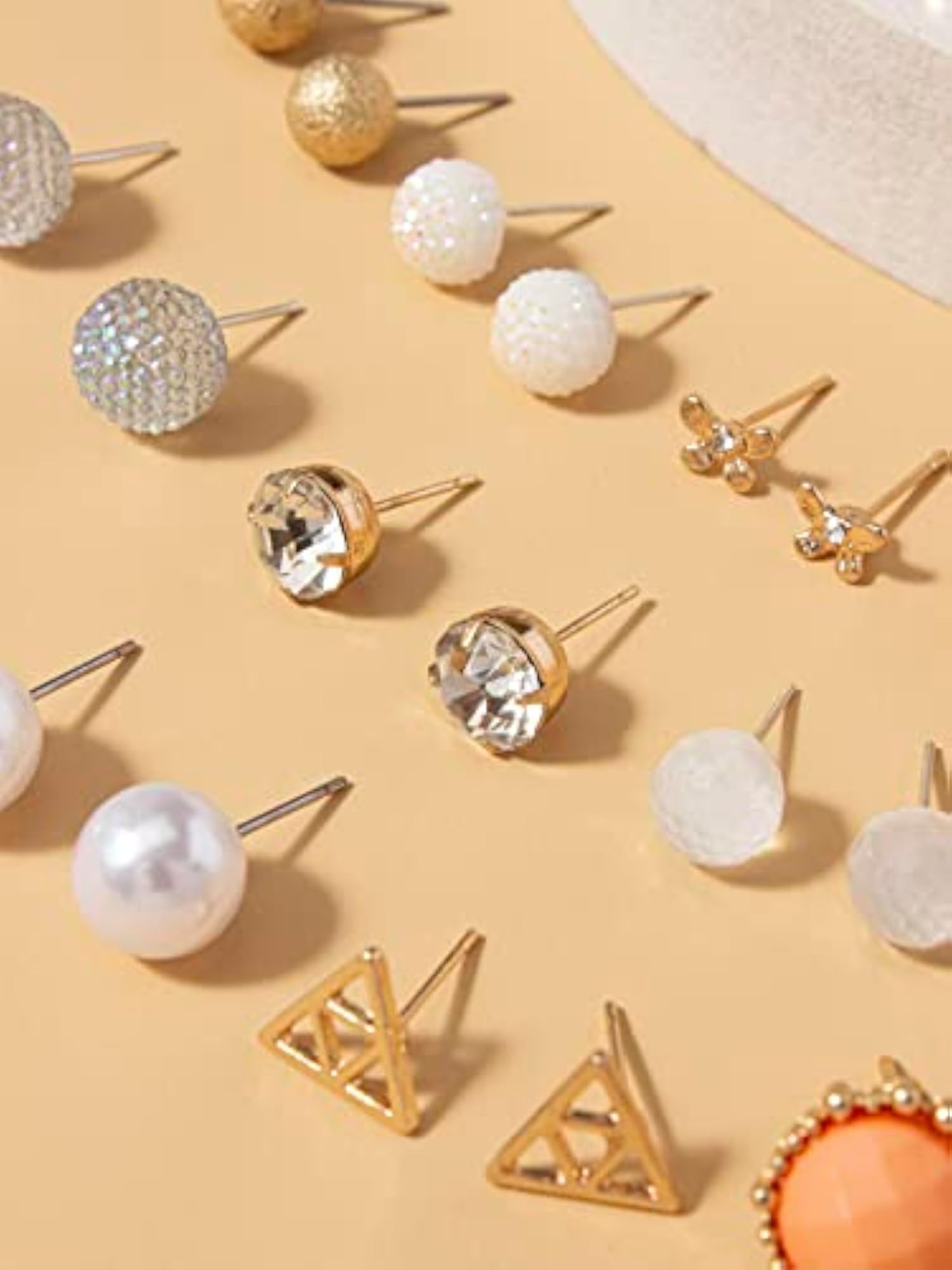 Stylish Crystal Pearl Earrings Combo Set - 30 Pairs