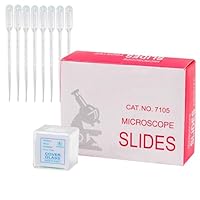 50 Stück vorgereinigte mikroskop objektträger 25x76mm und 100 stück mikroskop-deckgläser 18x18mm,mit 8 tropfer,mikroskop zubehor,objektträger und deckgläser,microscope slides