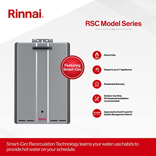 Rinnai RSC199EN Smart-Circ Condensing Gas Tankless Water Heater, Super High Efficiency Plus Natural Gas Water Heater thumb #1