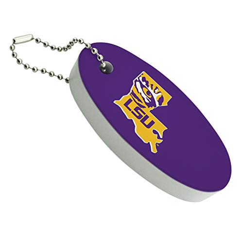 Graphics and More LSU Tiger State Mark Floating Keychain Oval Foam Fishing Boat Buoy Key Float