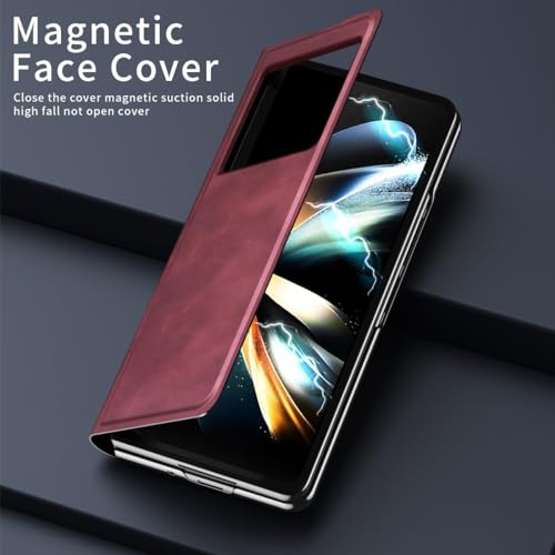 Protection Xiaomi Mi Mix Fold 2 rouge, coque rigide fine antichoc avec support de visionnage - 5